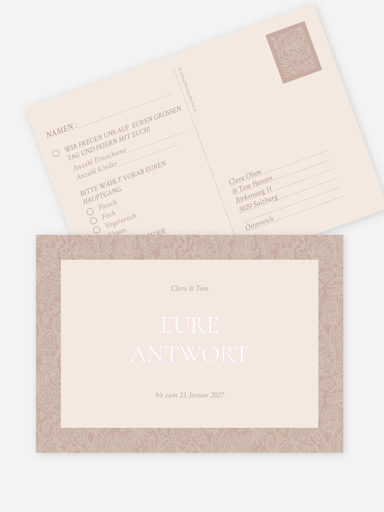 Antwortkarte Hochzeit Liebesgeschichte