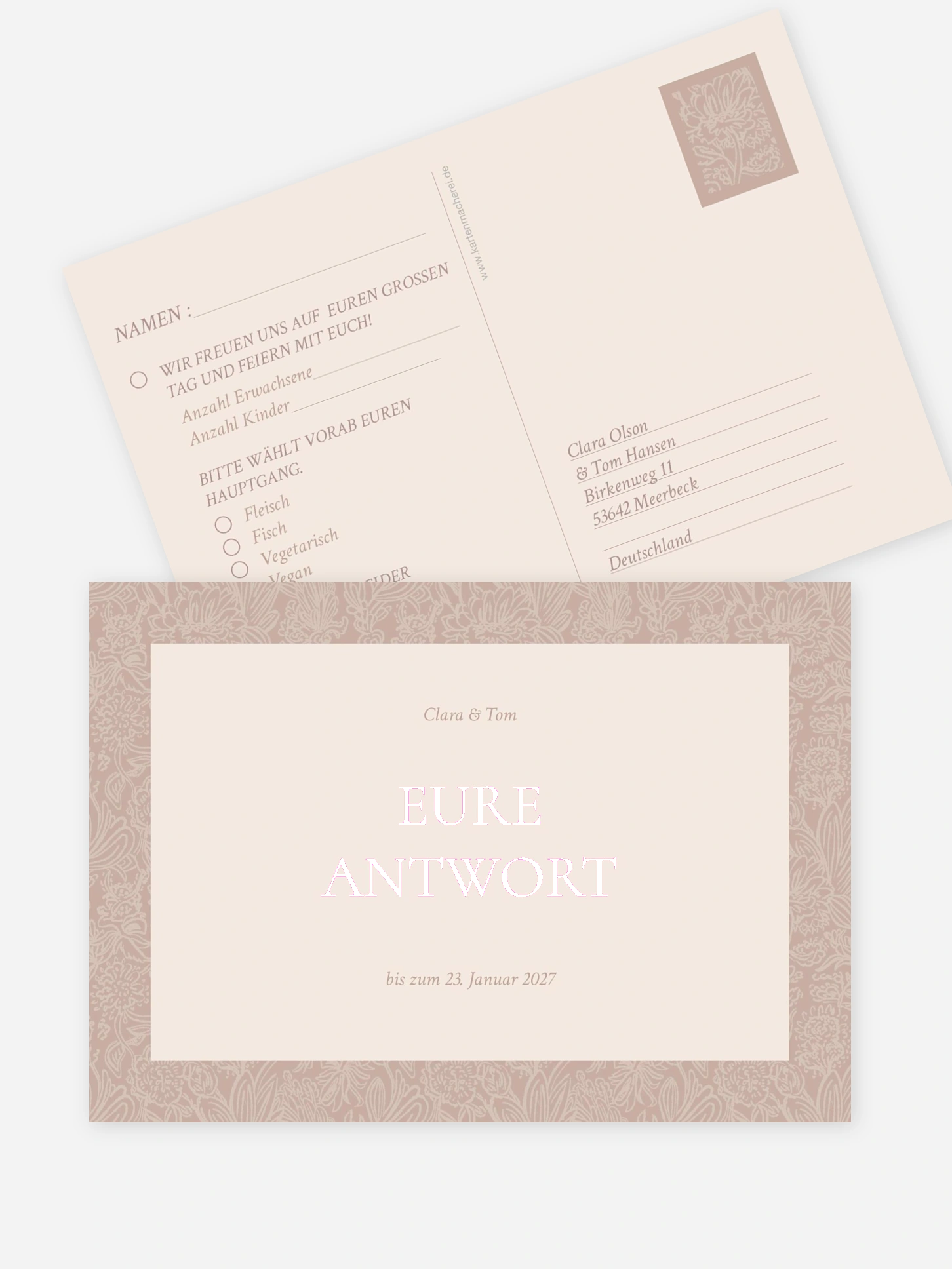 Antwortkarte Hochzeit Liebesgeschichte