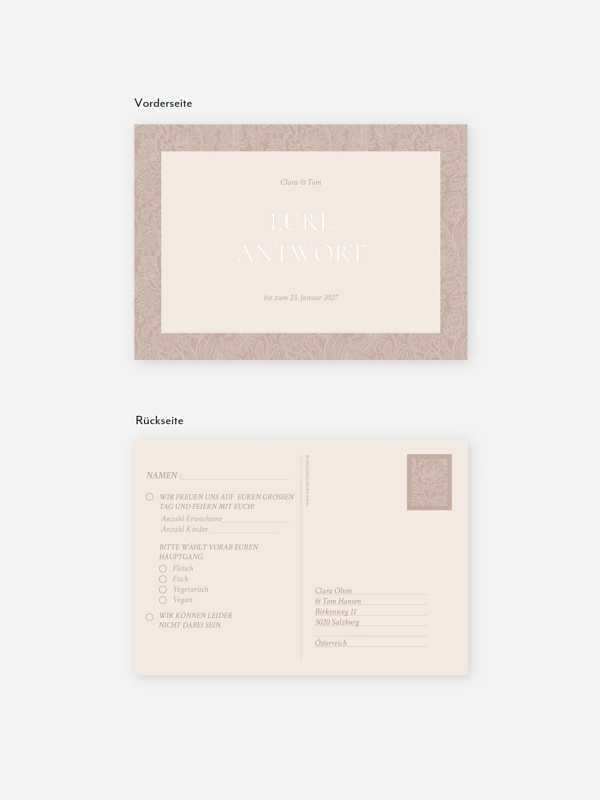 Antwortkarte Hochzeit Liebesgeschichte