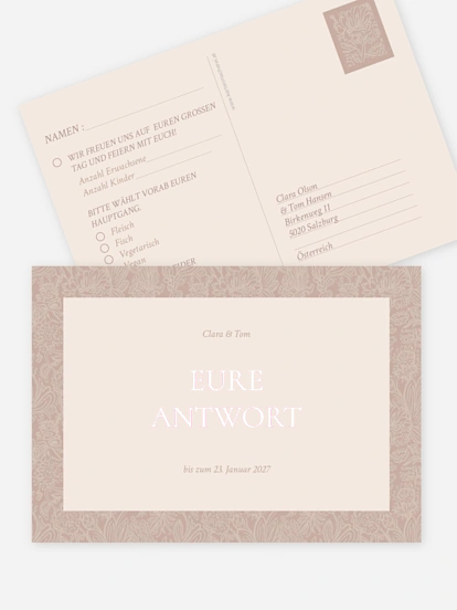 Antwortkarte Hochzeit Liebesgeschichte