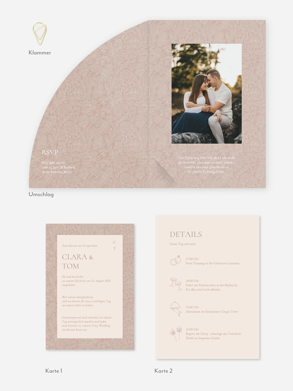 Hochzeitseinladung Liebesgeschichte