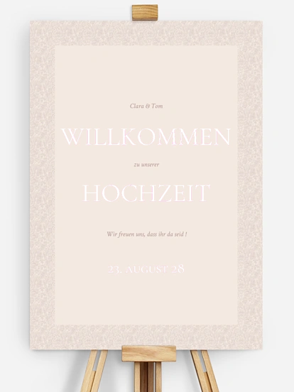 Willkommensplakat Hochzeit Liebesgeschichte