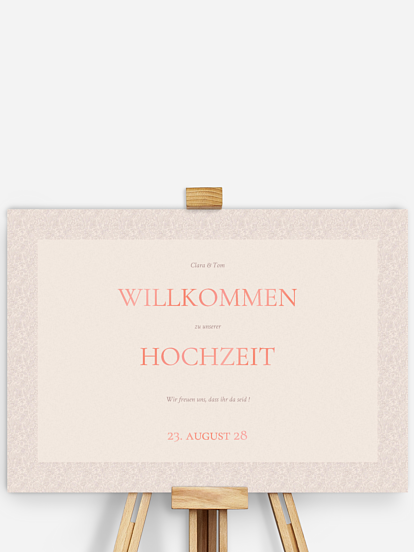 Willkommensplakat Hochzeit Liebesgeschichte