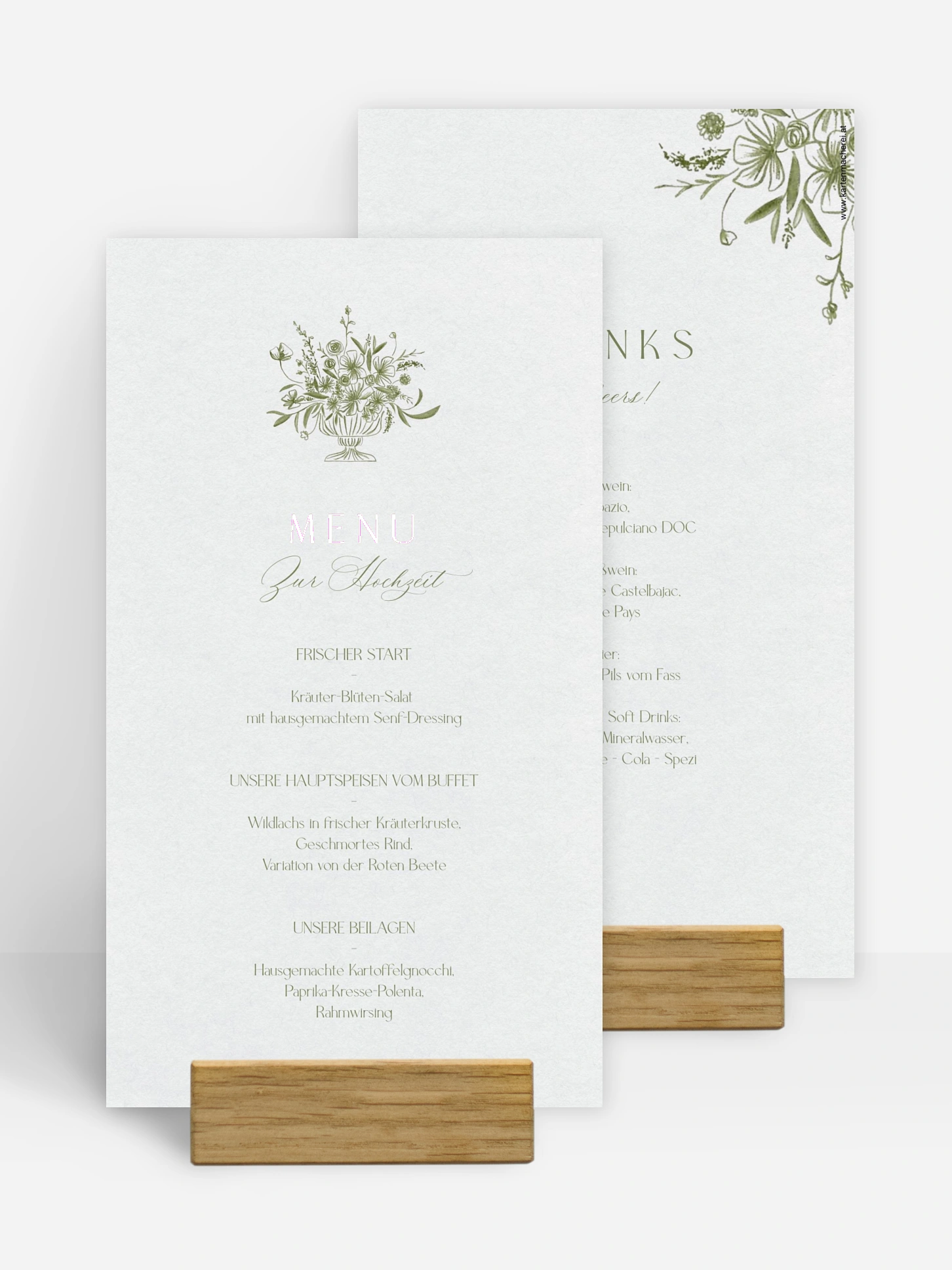 Menükarte Hochzeit Fine Florals