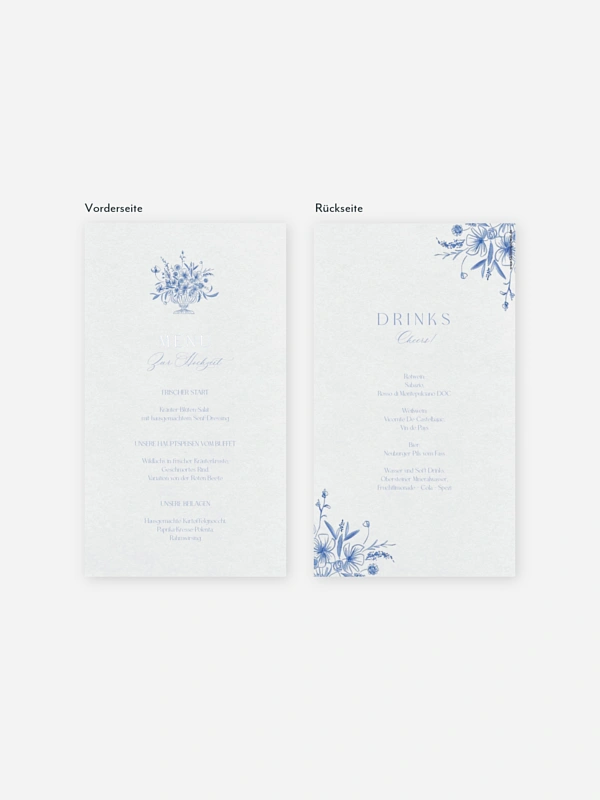 Menükarte Hochzeit Fine Florals