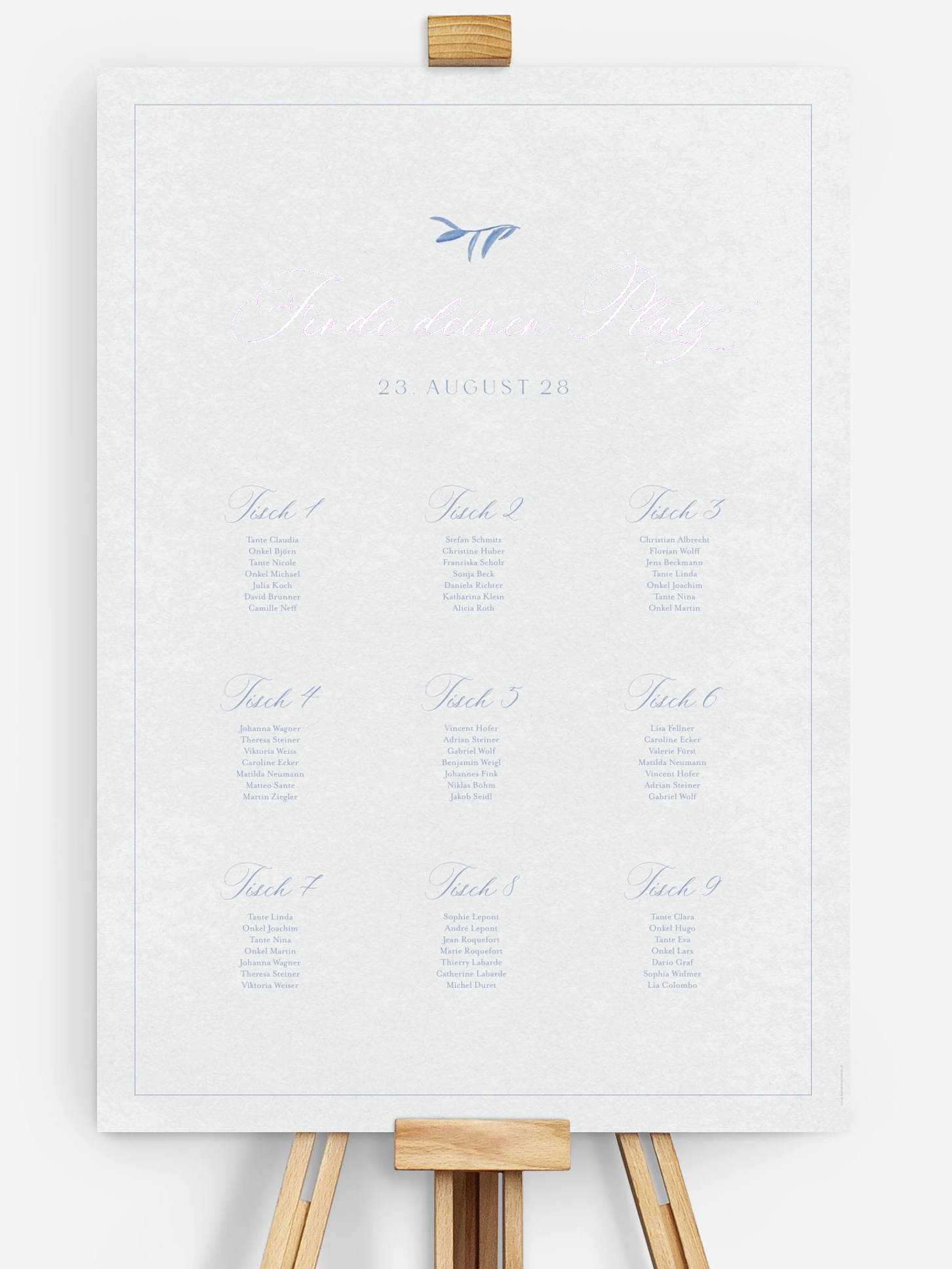 Sitzplan Plakat Fine Florals