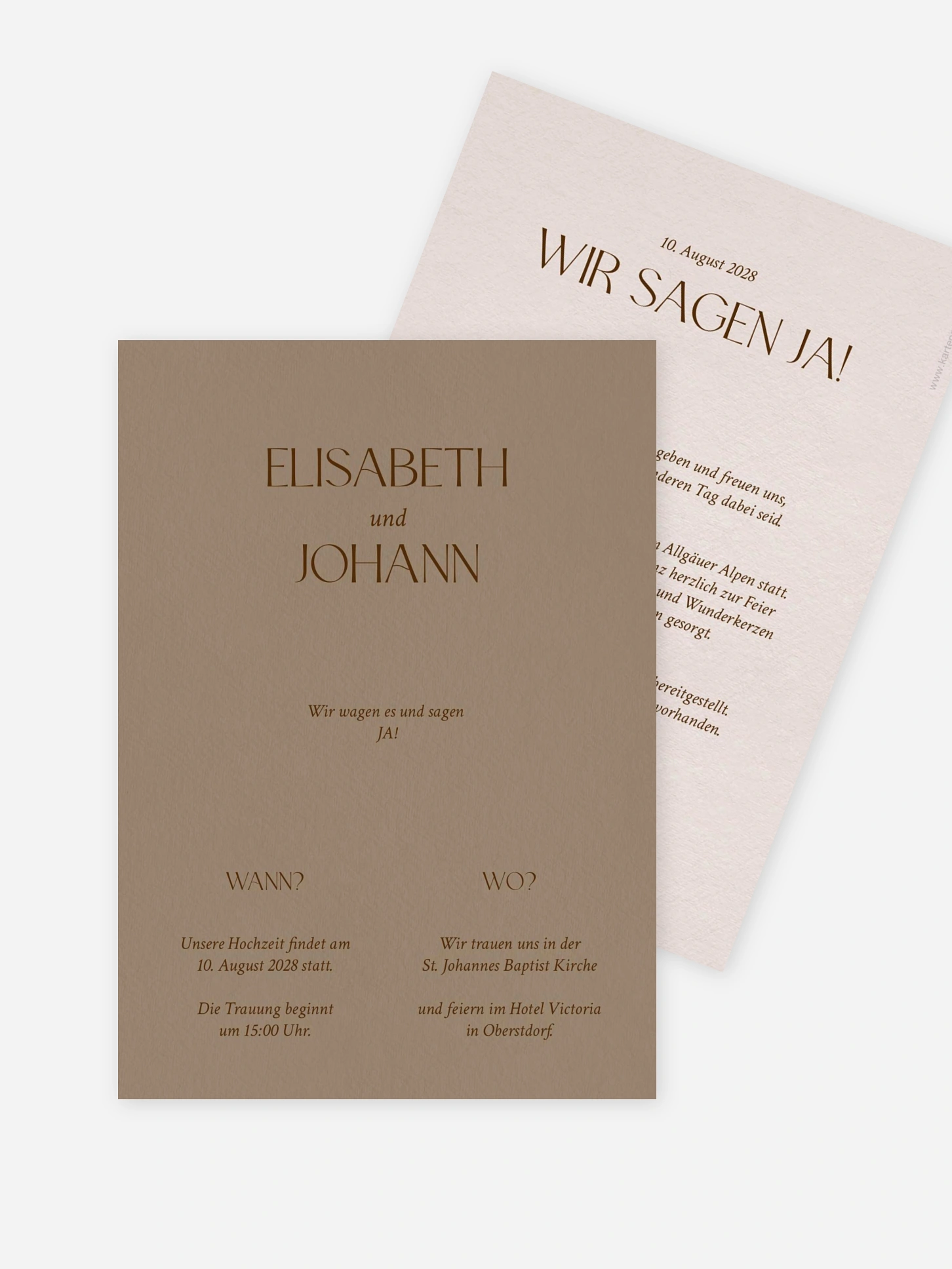Hochzeitseinladung Mocca