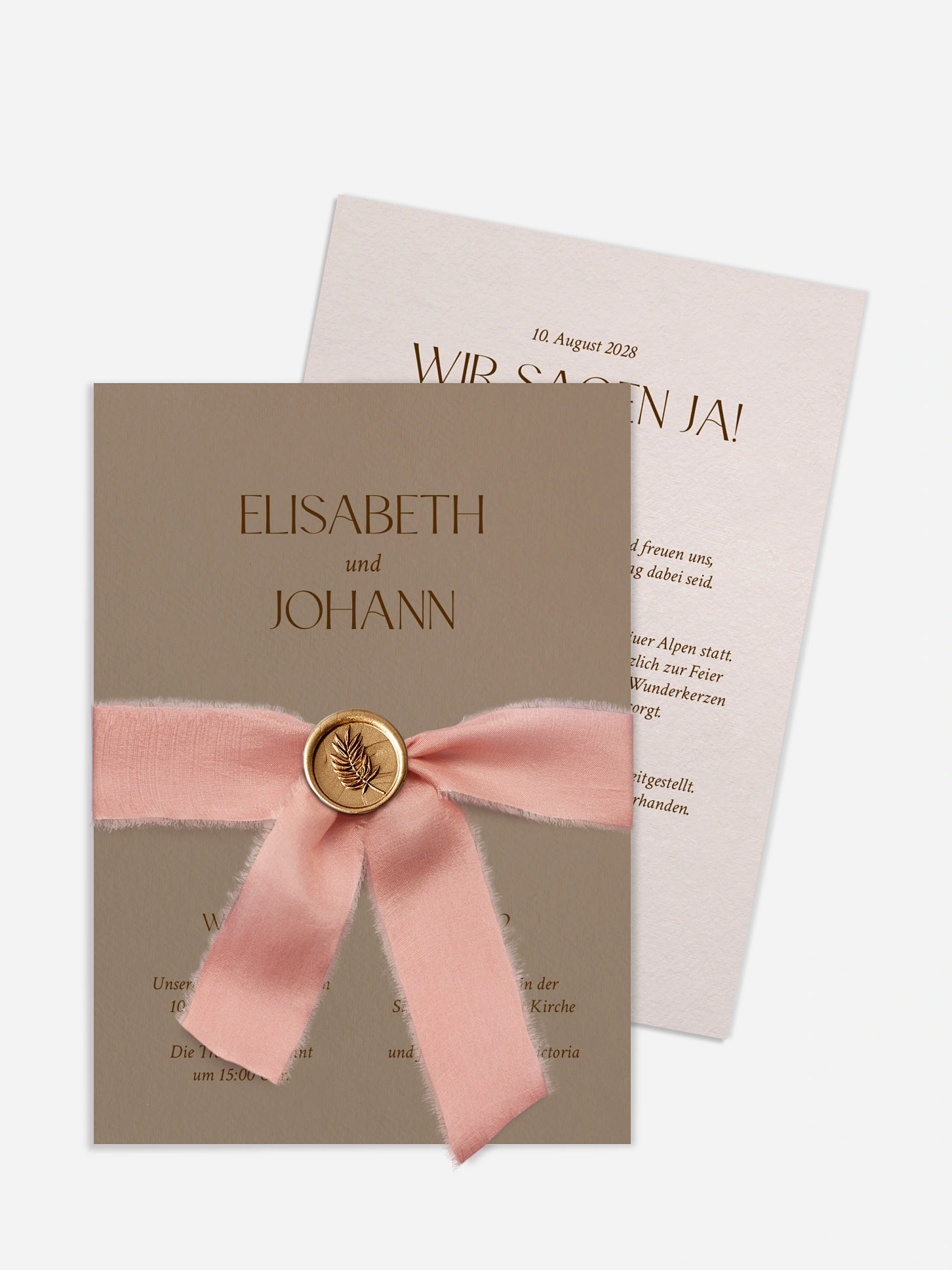 Hochzeitseinladung Mocca