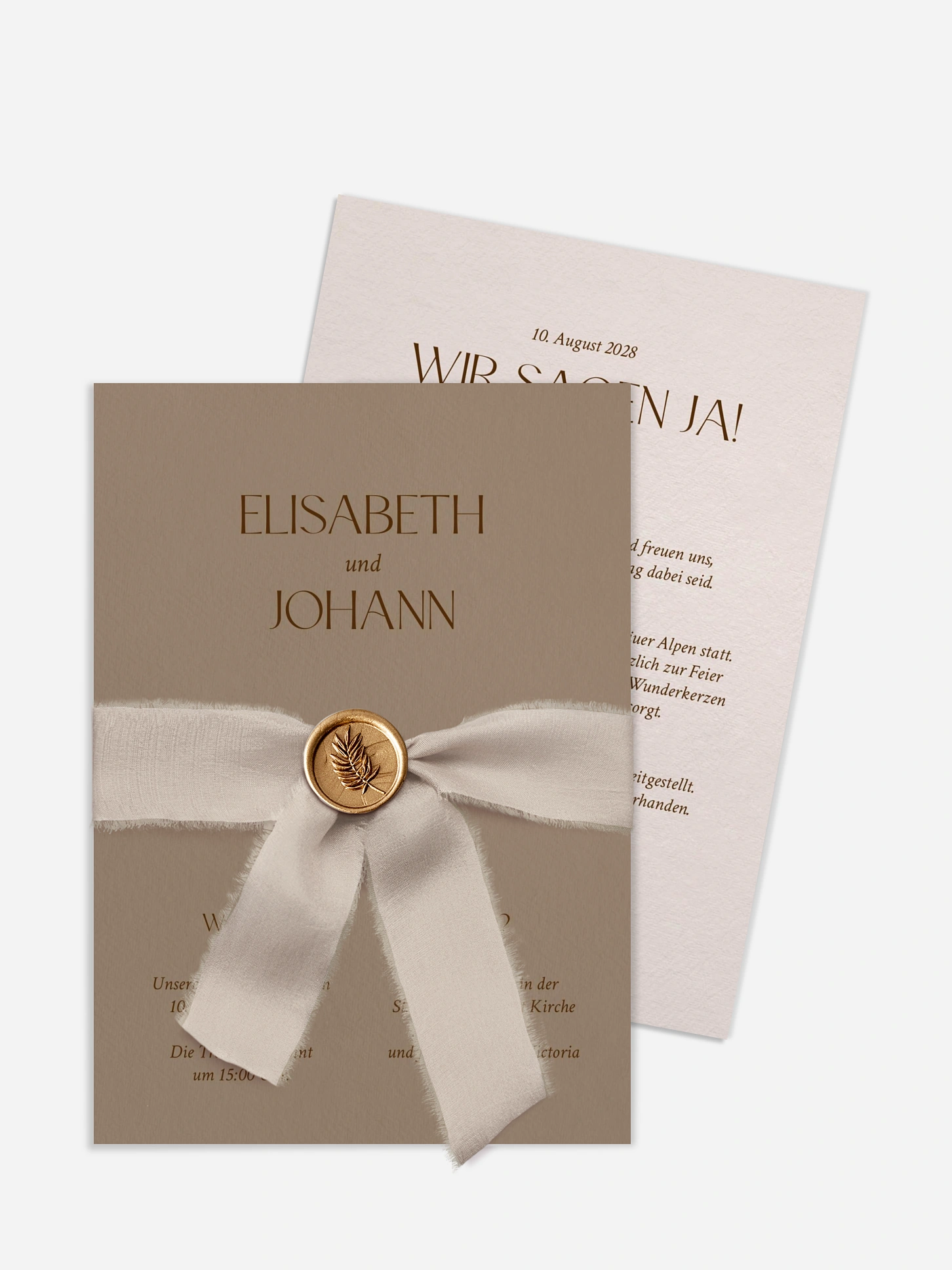 Hochzeitseinladung Mocca