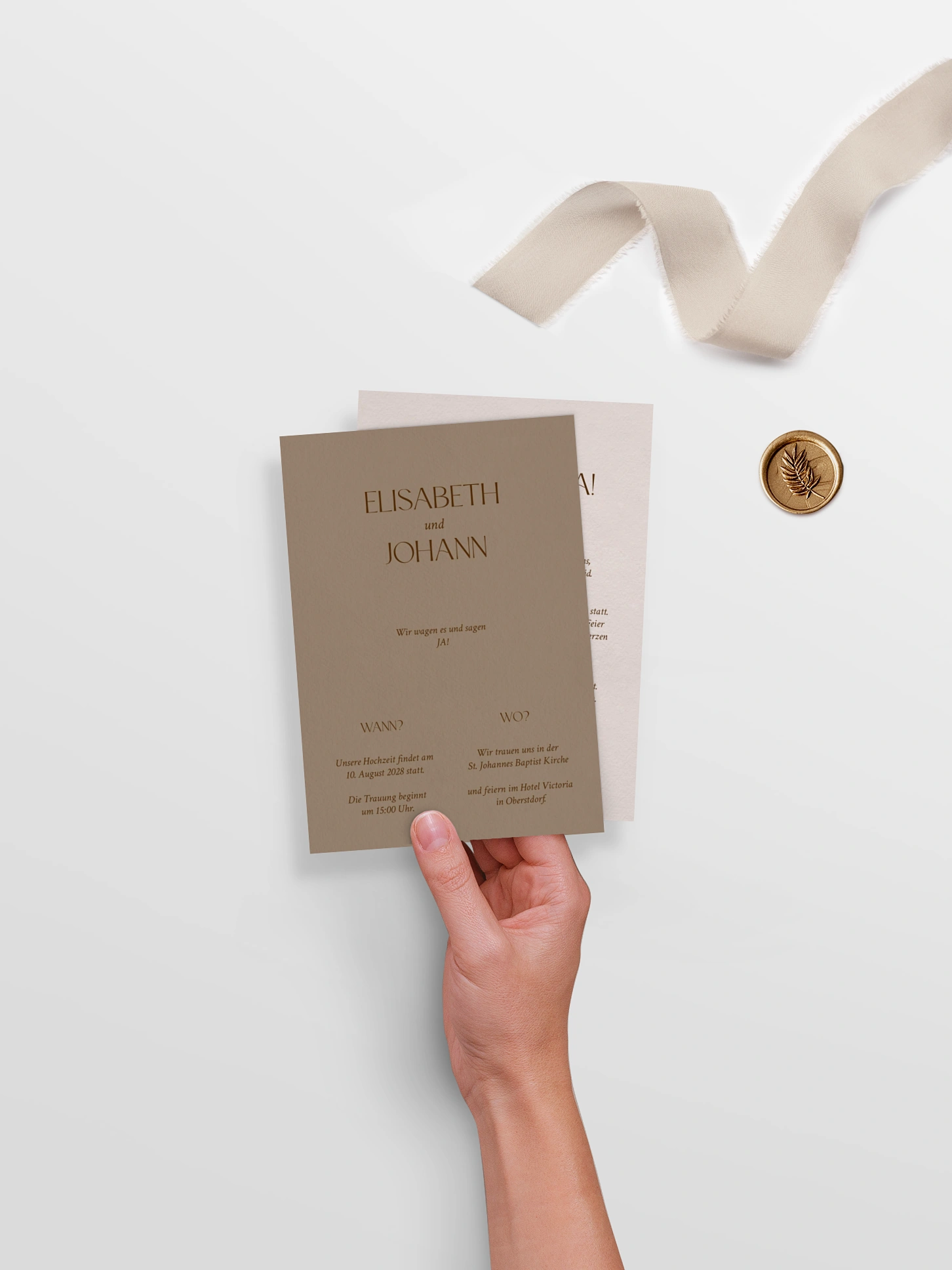 Hochzeitseinladung Mocca