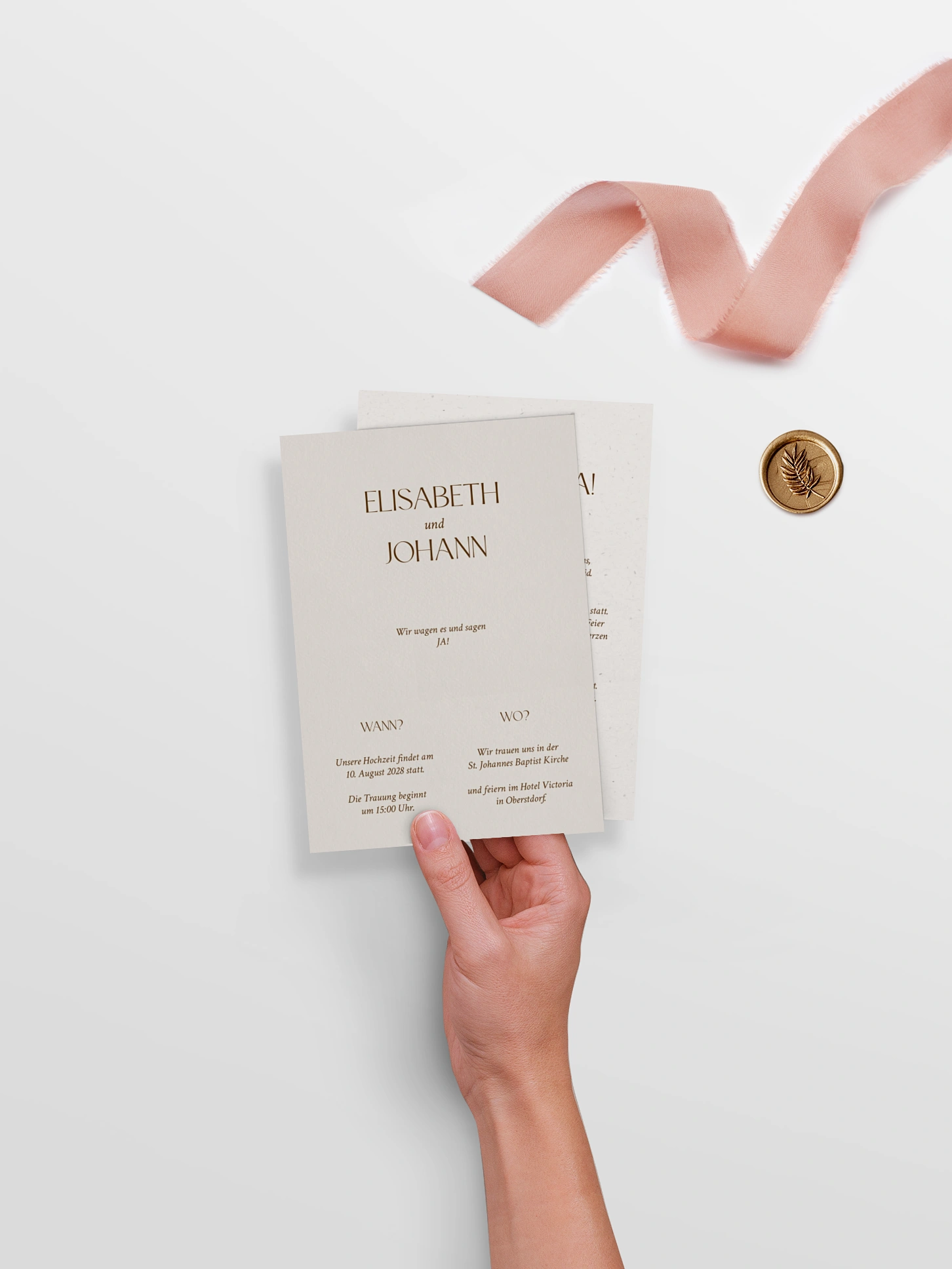 Hochzeitseinladung Mocca