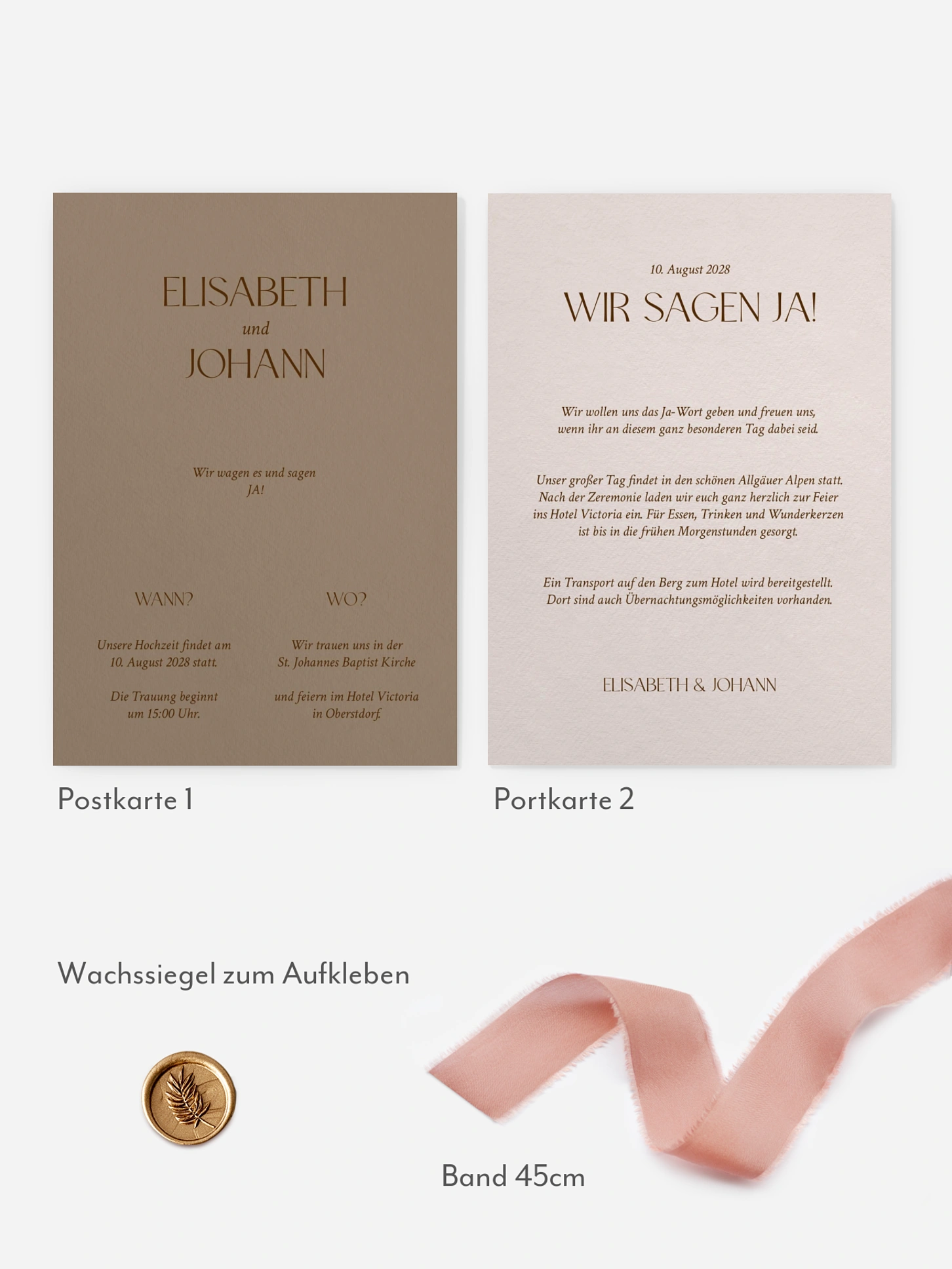 Hochzeitseinladung Mocca