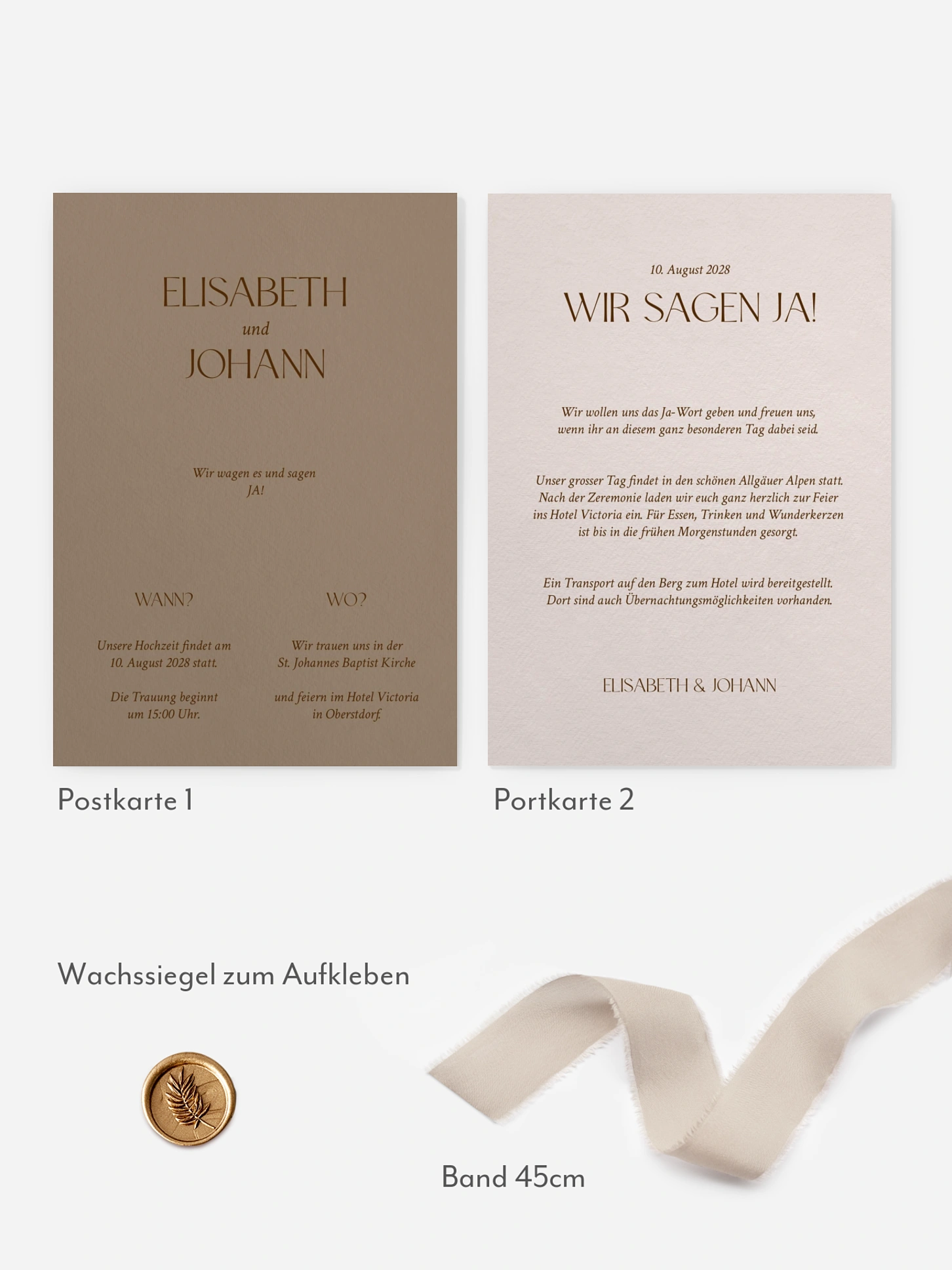 Hochzeitseinladung Mocca