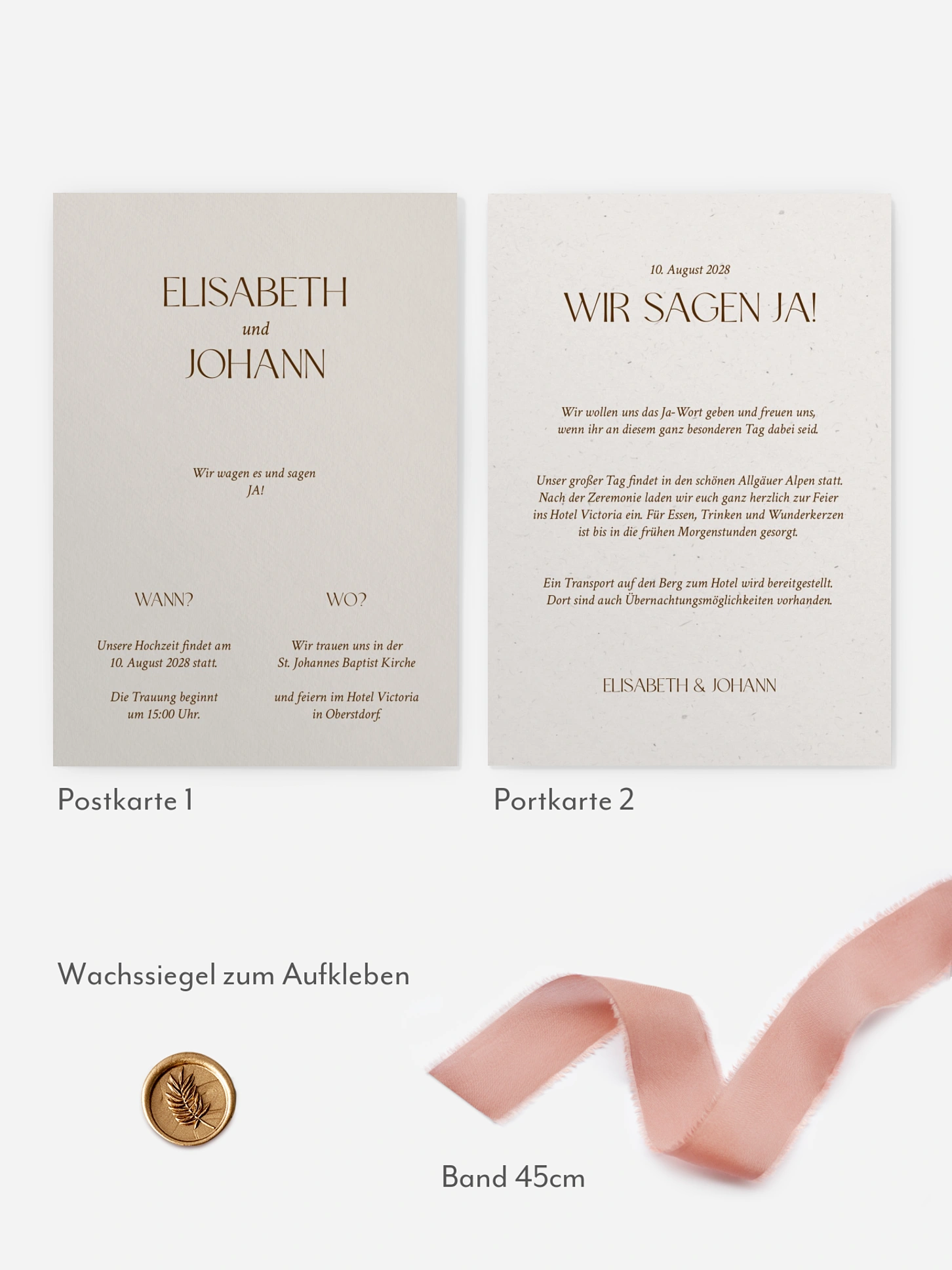 Hochzeitseinladung Mocca
