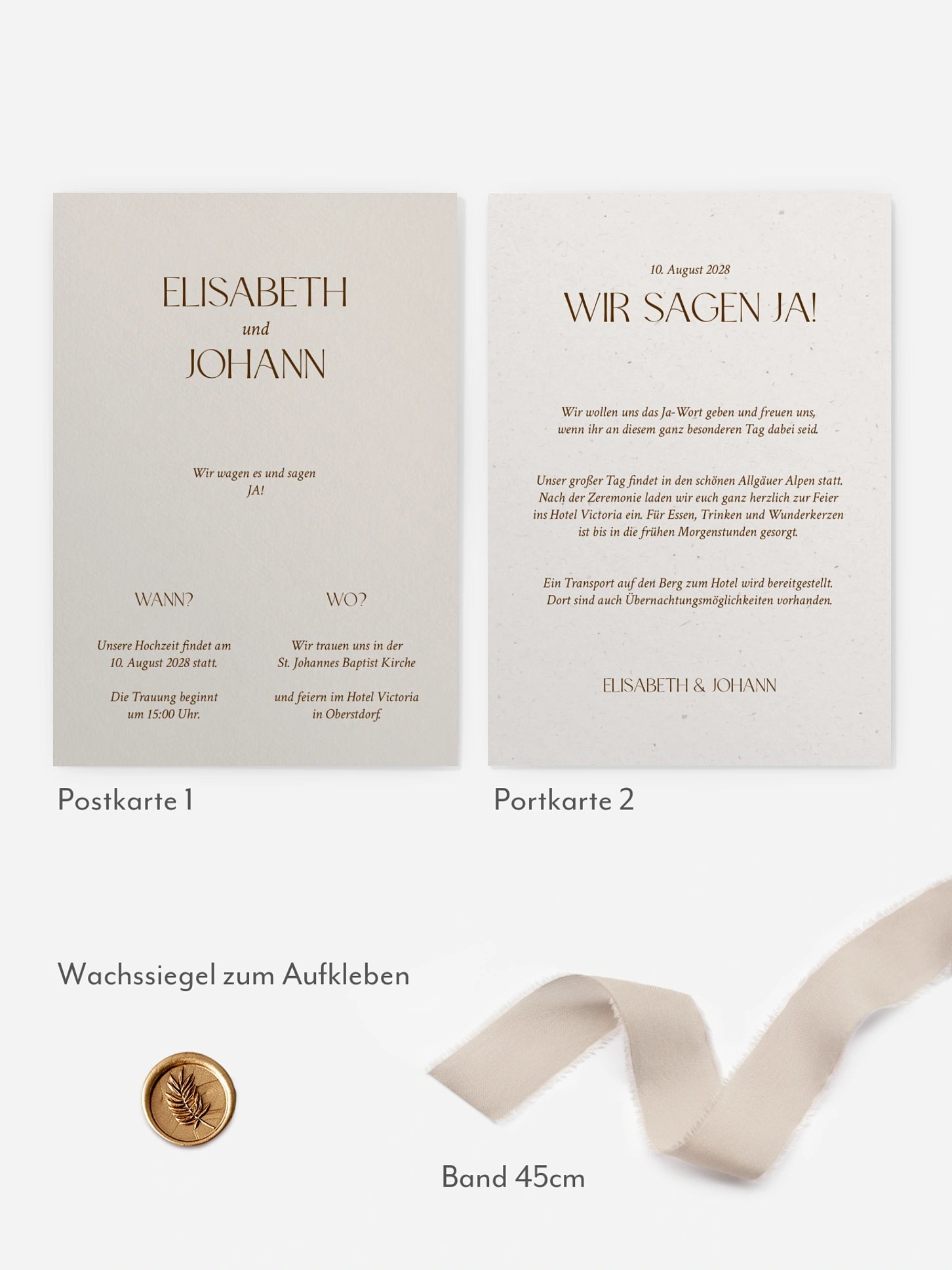 Hochzeitseinladung Mocca