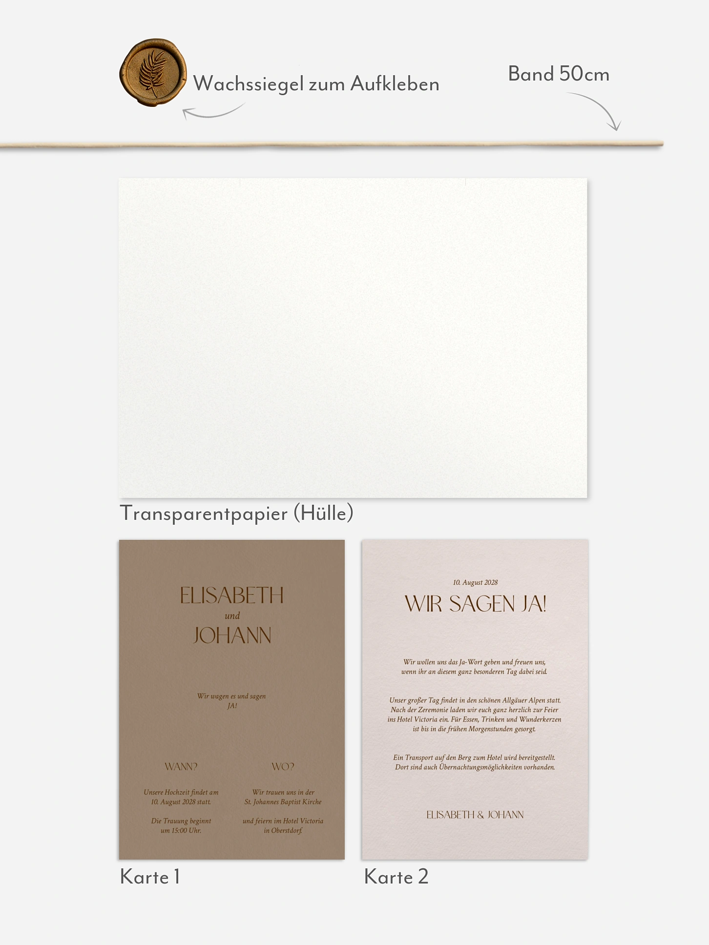 Hochzeitseinladung Mocca
