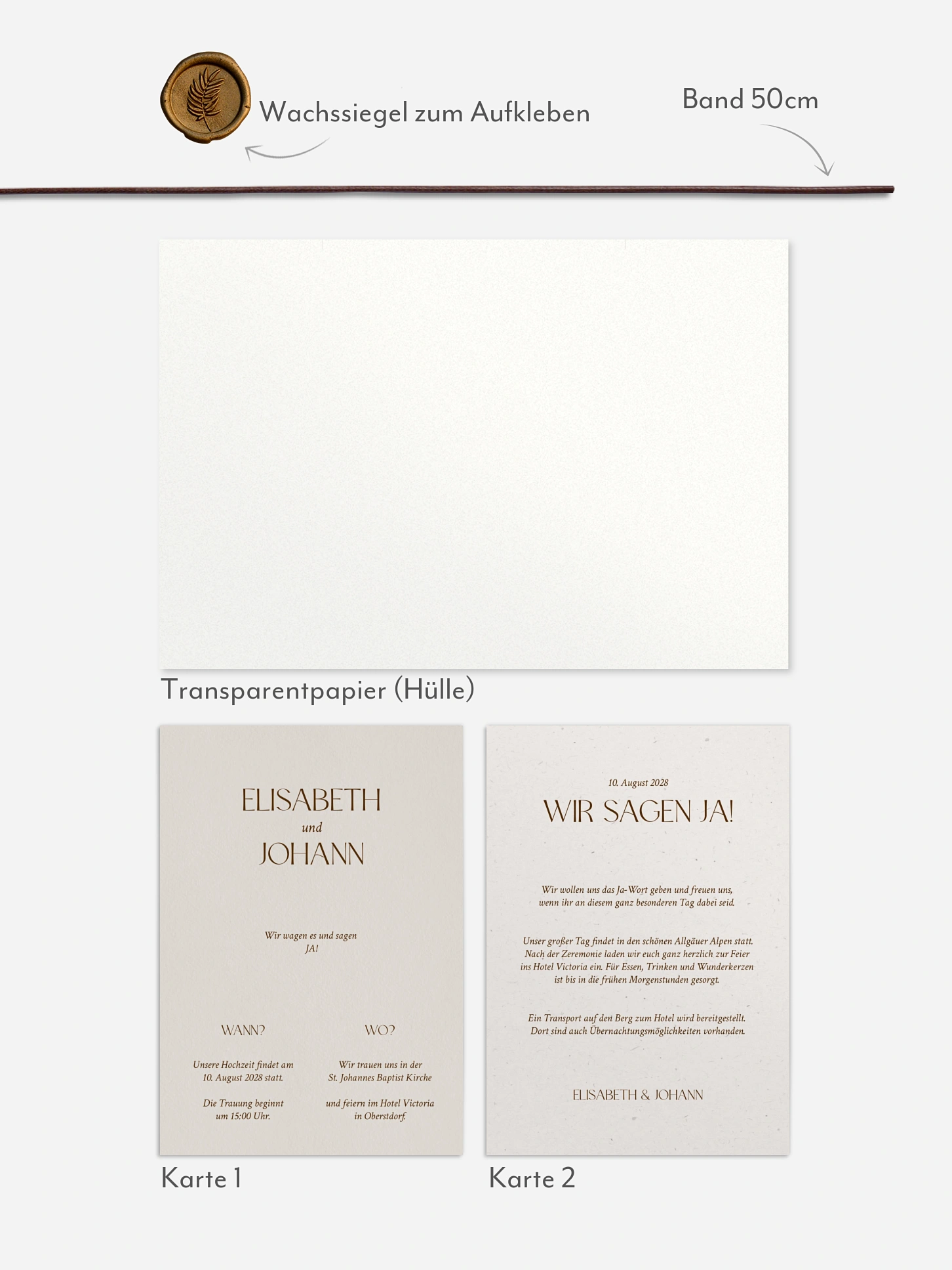 Hochzeitseinladung Mocca