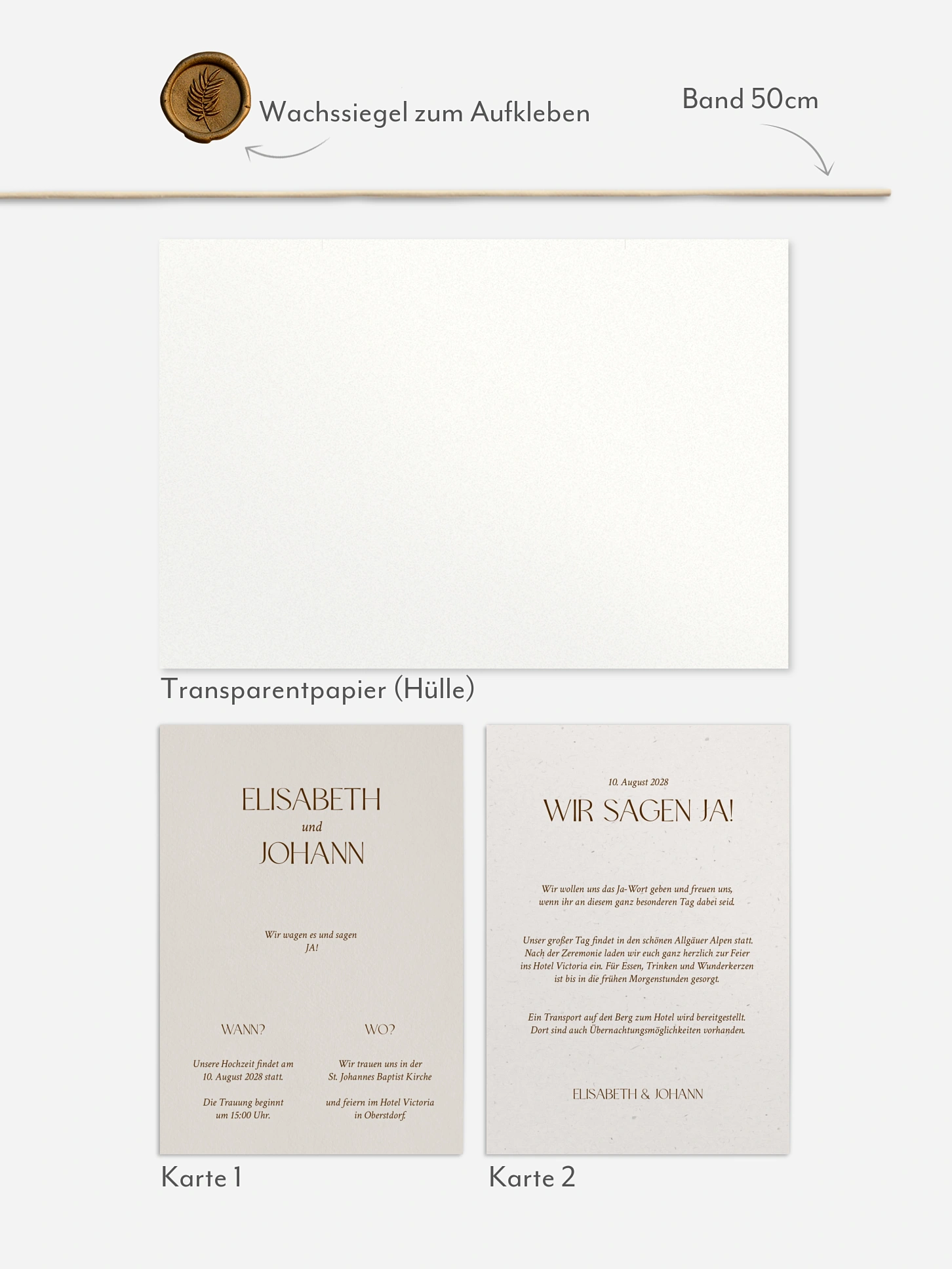 Hochzeitseinladung Mocca