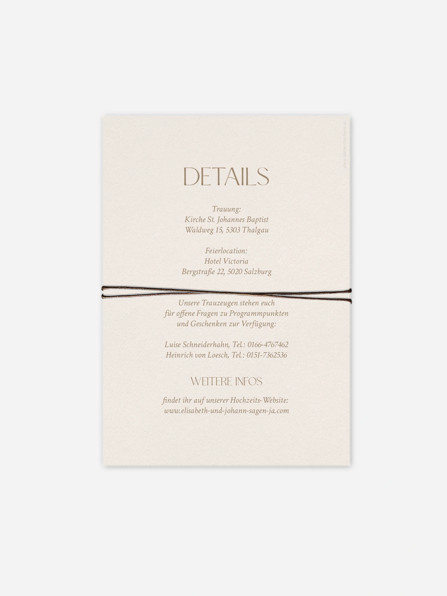 Hochzeitseinladung Mocca