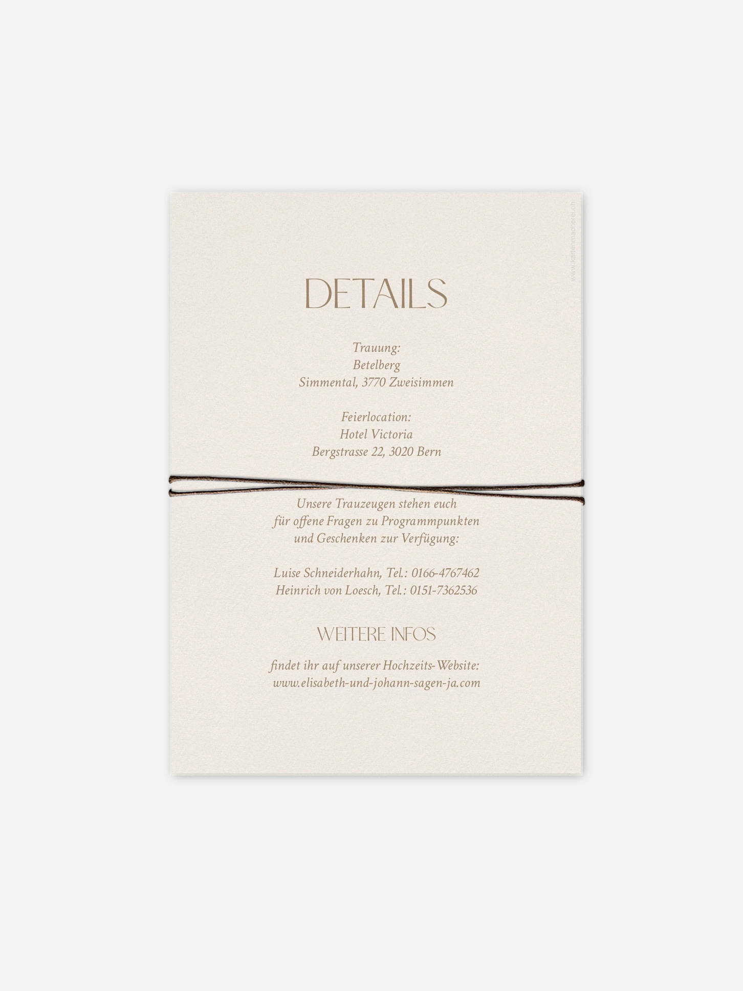 Hochzeitseinladung Mocca