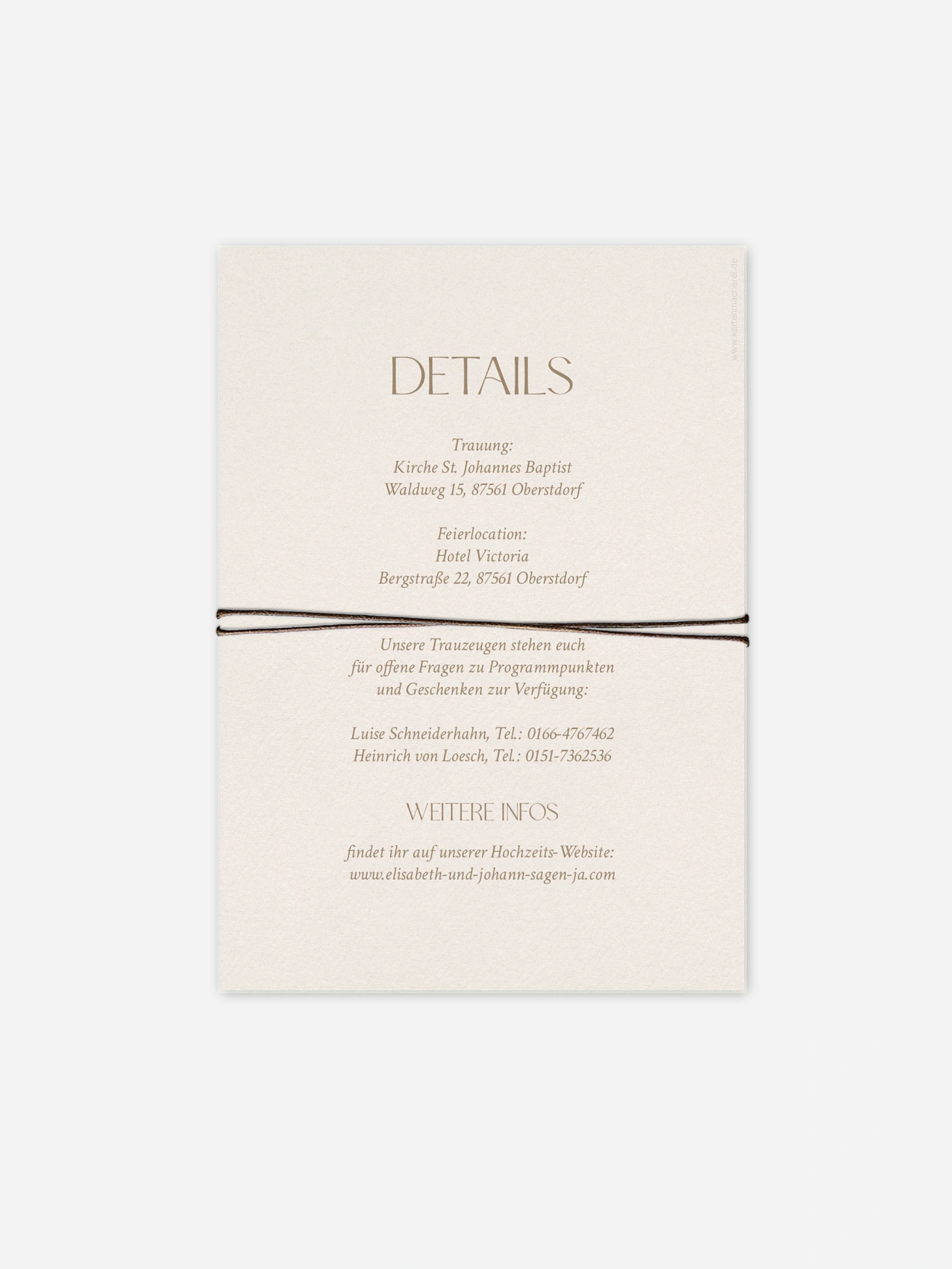 Hochzeitseinladung Mocca