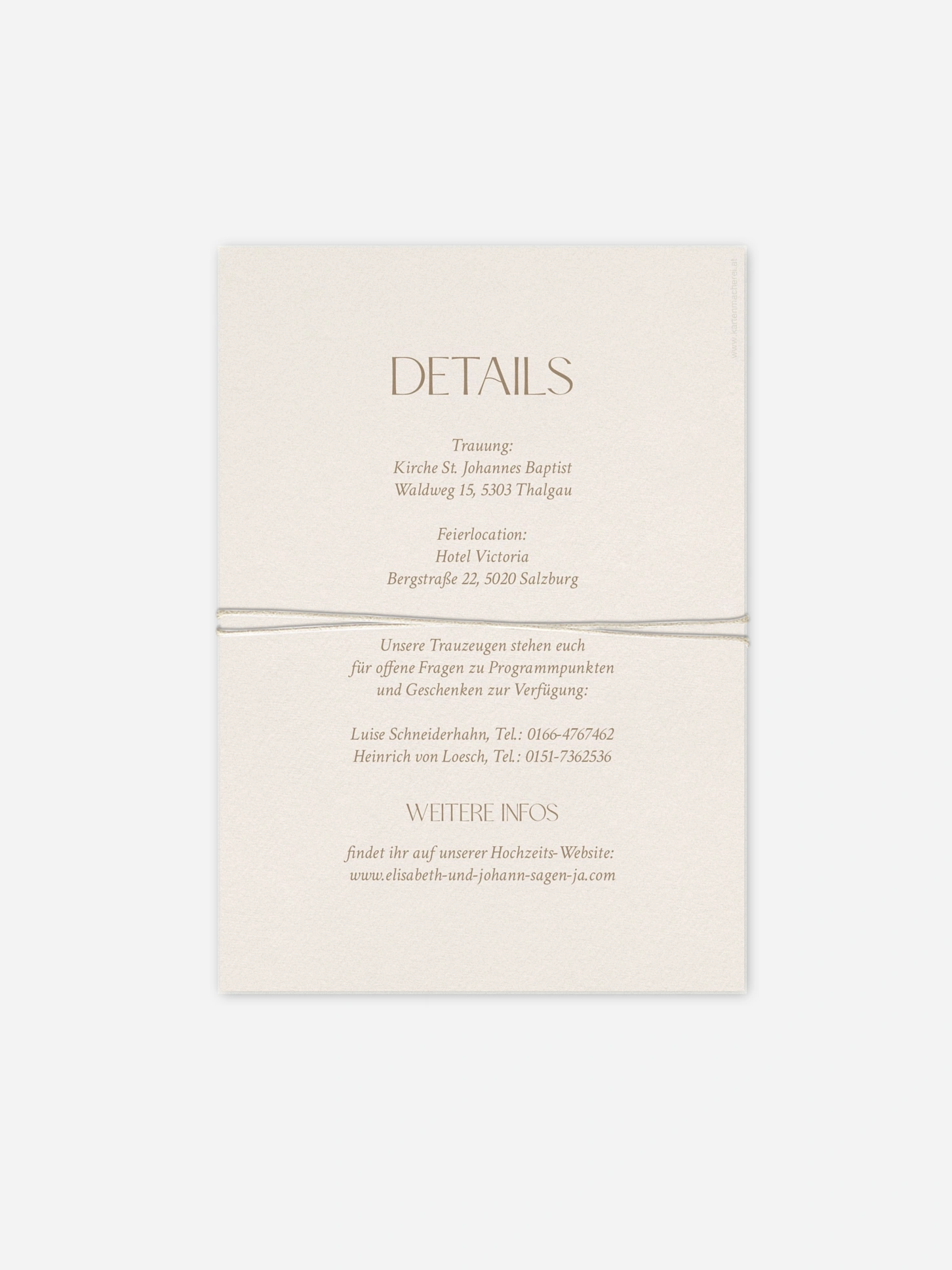 Hochzeitseinladung Mocca