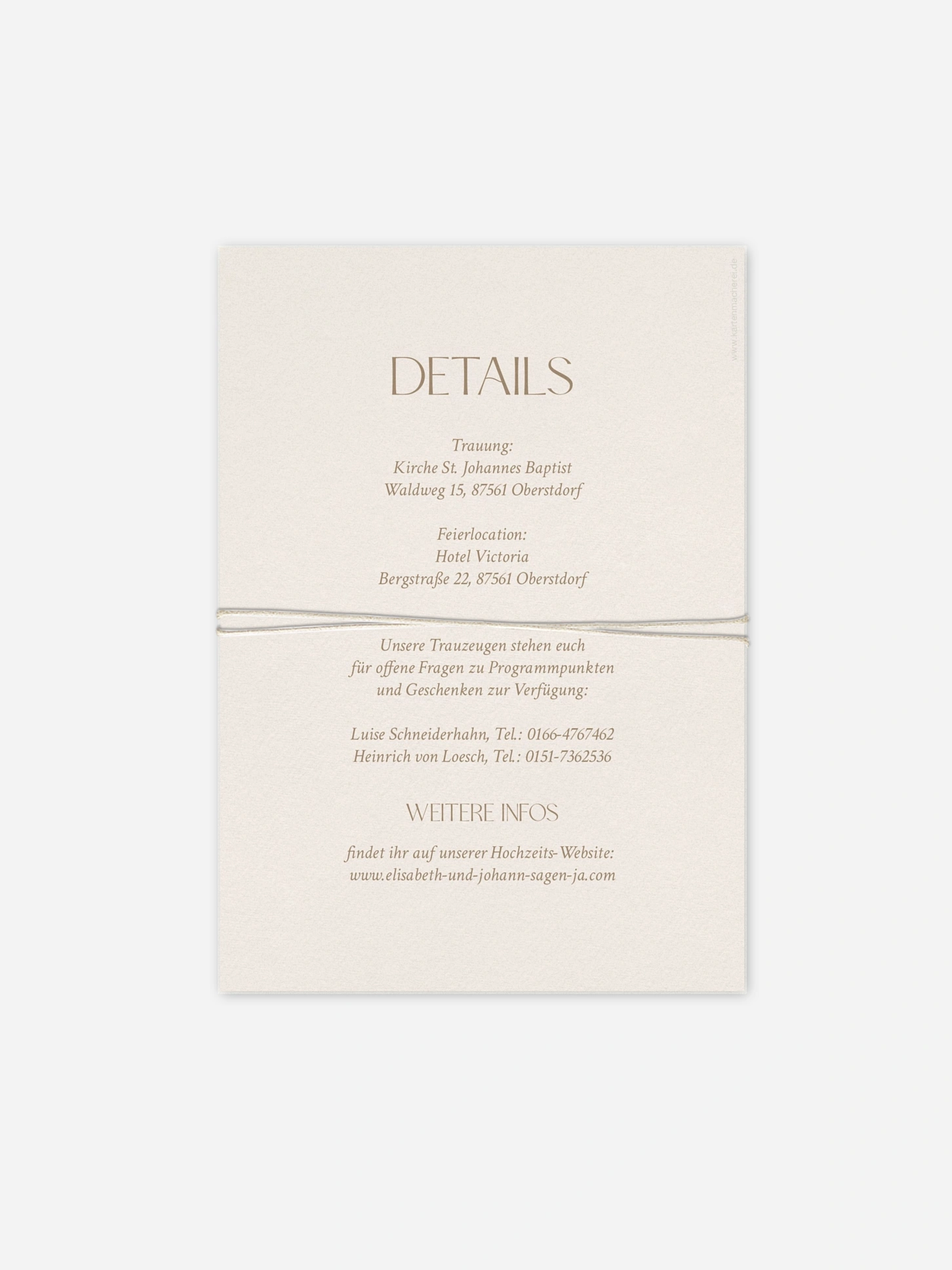 Hochzeitseinladung Mocca