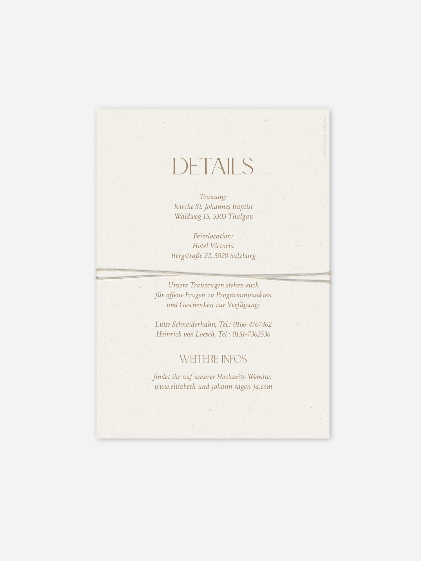 Hochzeitseinladung Mocca
