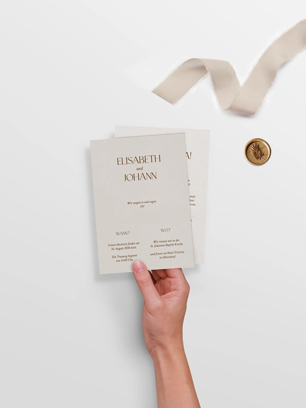 Hochzeitseinladung Mocca