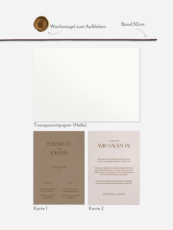 Hochzeitseinladung Mocca