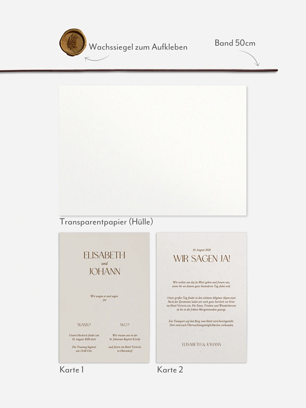 Hochzeitseinladung Mocca