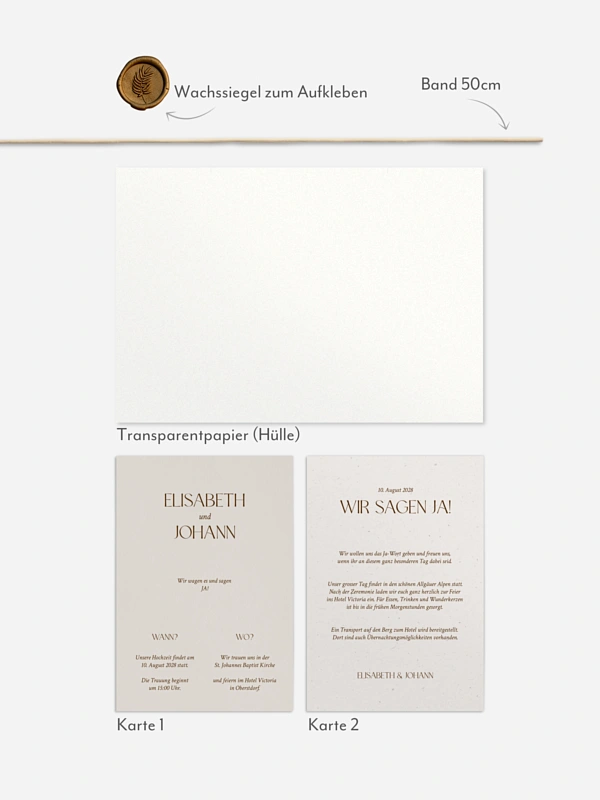 Hochzeitseinladung Mocca