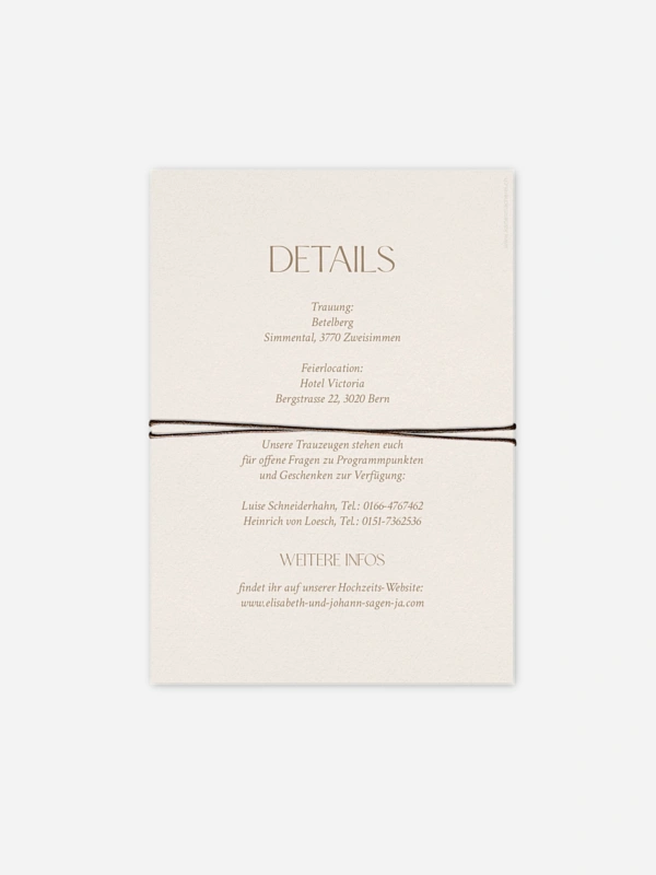Hochzeitseinladung Mocca