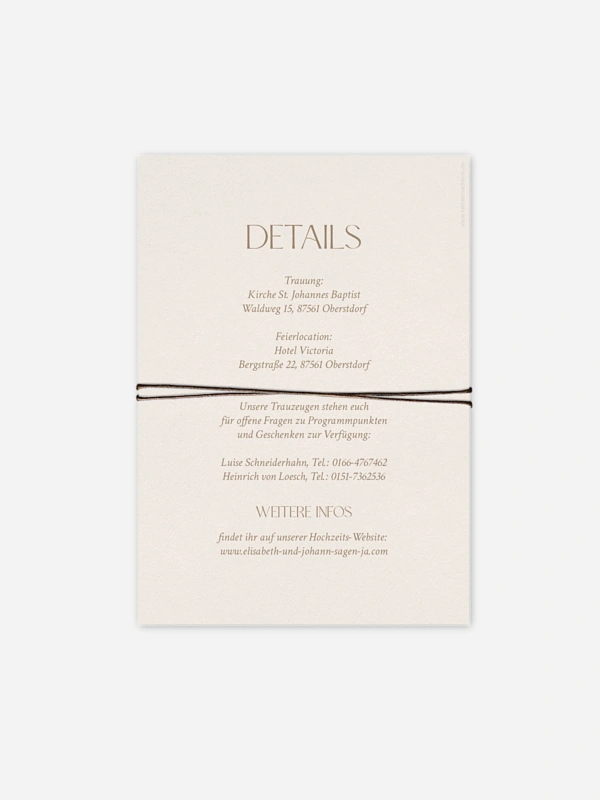 Hochzeitseinladung Mocca