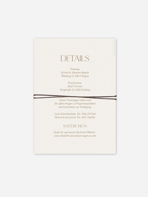 Hochzeitseinladung Mocca