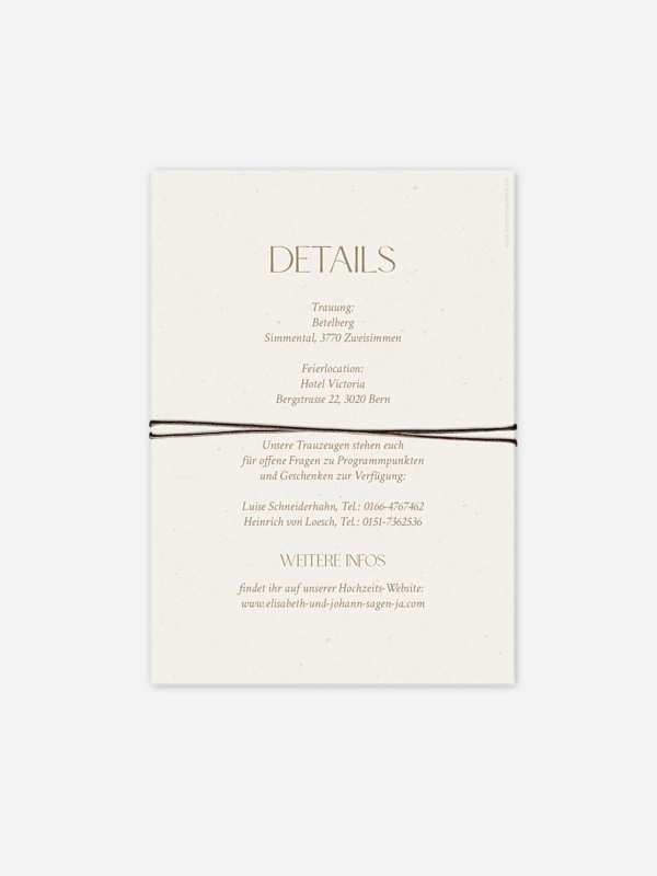 Hochzeitseinladung Mocca