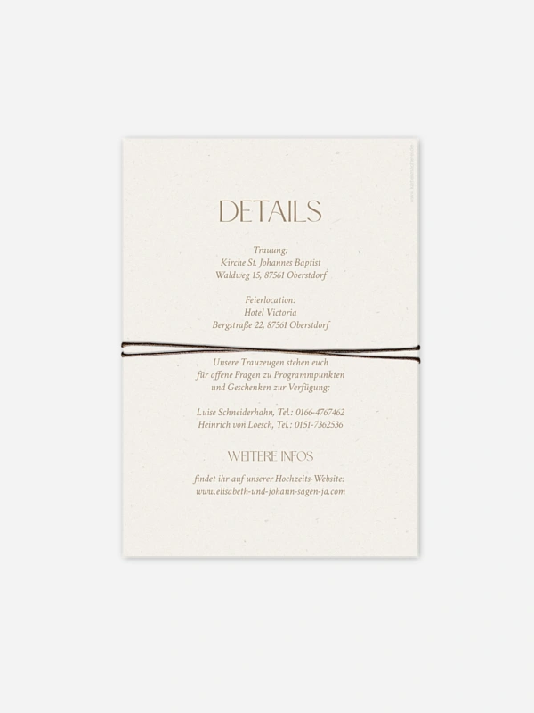 Hochzeitseinladung Mocca