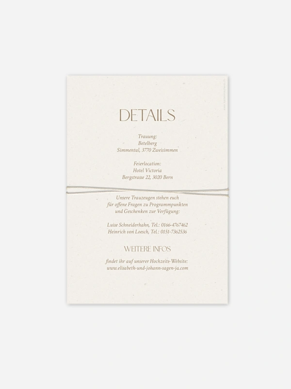 Hochzeitseinladung Mocca