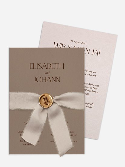 Hochzeitseinladung Mocca