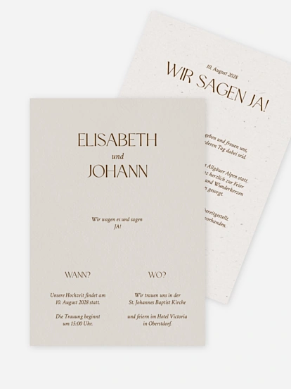 Hochzeitseinladung Mocca