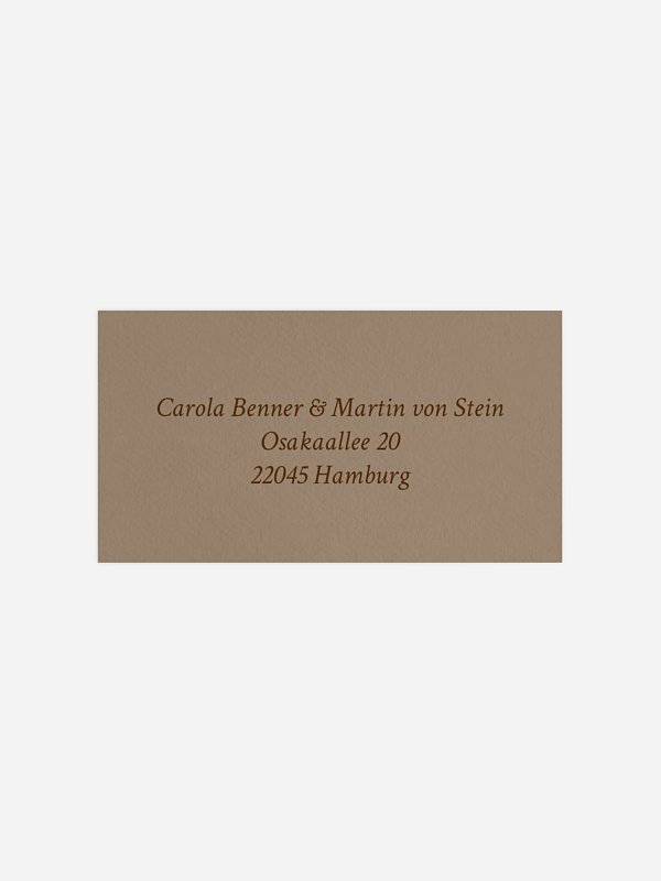 Empfängeraufkleber Hochzeit Mocca