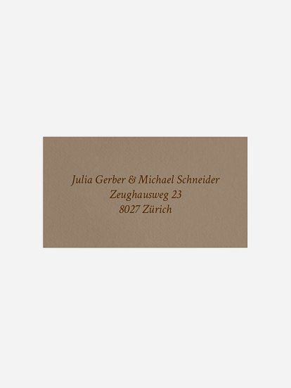 Empfängeraufkleber Hochzeit Mocca