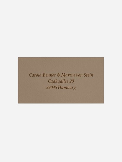 Empfängeraufkleber Hochzeit Mocca