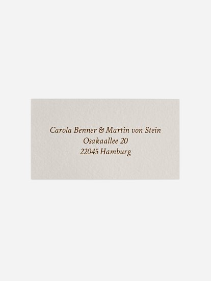 Empfängeraufkleber Hochzeit Mocca