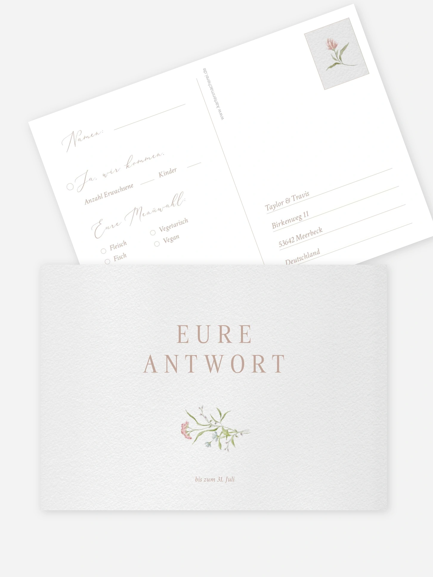 Antwortkarte Hochzeit From Lover to Forever