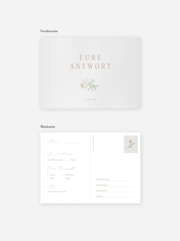 Antwortkarte Hochzeit From Lover to Forever