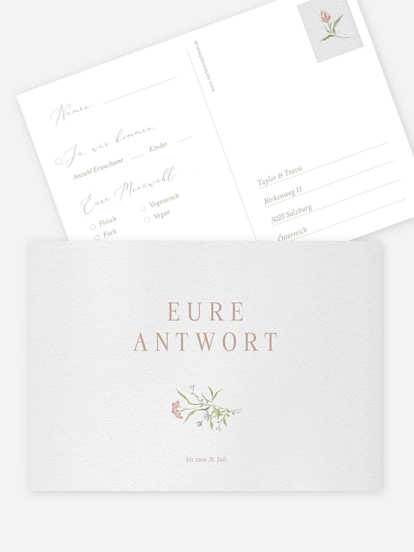 Antwortkarte Hochzeit From Lover to Forever