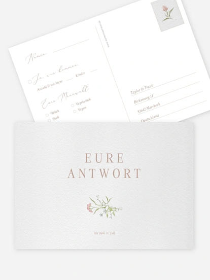 Antwortkarte Hochzeit From Lover to Forever
