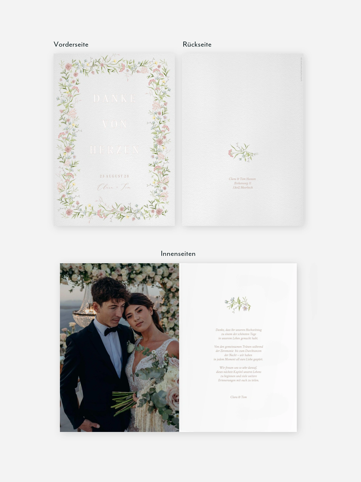Dankeskarte Hochzeit From Lover to Forever