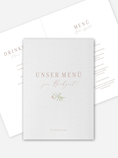 Menükarte Hochzeit From Lover to Forever